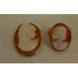 9ct gold cameo brooch/pendant and a 9ct gold cameo ring, total approx weight 9.