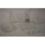 Various glassware including decanters,