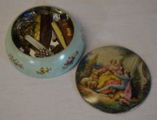 Tin of various costume jewellery, pocket knives,