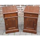 Pair of reproduction Victorian mahogany bedside cabinets