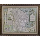 Framed 2 sided Lincolnshire map 60.