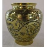 Chinese brass vase (repaired) H 14 cm