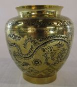 Chinese brass vase (repaired) H 14 cm