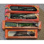 4 Hornby locomotives with tatty boxes,