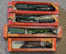 4 Hornby locomotives with tatty boxes,