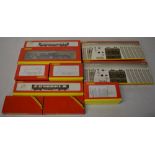 Quantity of boxed Hornby including plastic locomotives, super detail carriages,