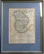 Framed map of Lincolnshire 23 cm x 28 cm (size including frame)