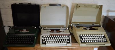 3 vintage typewriters including Brother,