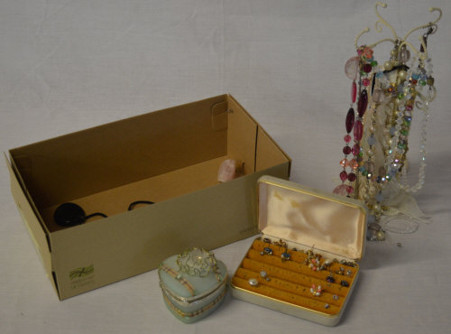 Small box of costume jewellery