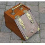 Late Victorian coal box with brass mounts