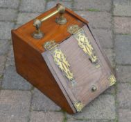Late Victorian coal box with brass mounts