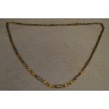 9ct white & yellow gold dual tone chain, total approx weight 15.