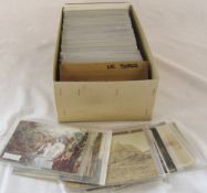 Box of various UK topographical postcards