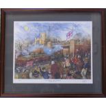 Framed limited edition Colin Carr '150 years of the railways Grimsby 1848-1998' signed and numbered