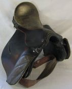 Old leather circus saddle