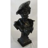 Bronze effect bust 'La Camotiere' by Dutrion H 60 cm