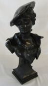 Bronze effect bust 'La Camotiere' by Dutrion H 60 cm