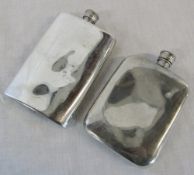 2 pewter hip / spirit flasks