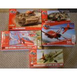 Approx 5 Airfix 1:48 model kits including Bae Warrior,