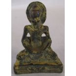 Small Thai gilt bronze figure of the emaciated Buddha H 8.