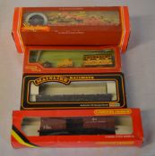 4 boxed railway models including a Hornby wagon and a Hornby 75 ton operating breakdown crane