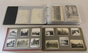 Album containing approximately 144 military postcards,