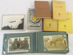 Postcard album containing approximately 57 WWI military postcards etc in Lincolnshire Yeomanry,