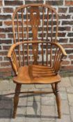 Victorian Windsor chair with splat back & elm wood seat