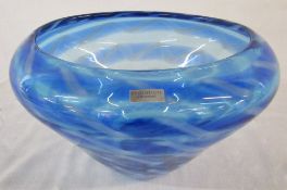 Blue 'Evolution' vase by Waterford L 28 cm H 18 cm