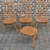 3 high back Ercol style chairs & another missing back