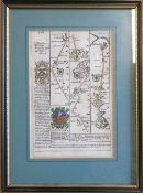 Double sided framed strip/road map relating to Grimsby to Market Rasen and Lincoln to Nottingham