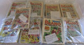 Quantity of Beano and Dandy comics mainly from 1980s and early 1990s