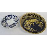 Zsolnay Pecs majolica charger D 39 cm & a Meissen style plate