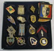 Box of foreign military badges etc