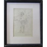 Framed pencil sketch of a country woman by Dame Laura Knight (1877-1970) 34 cm x 40.