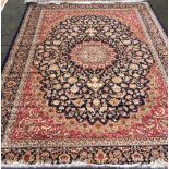 Blue ground Keshan carpet 2.80m by 2.