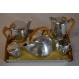 Various Picquot Ware on tray including rare stove top kettle