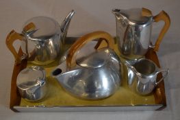 Various Picquot Ware on tray including rare stove top kettle