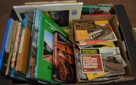 Various railway and steam train themed books and photograph albums