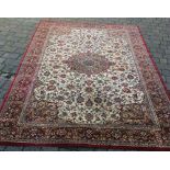 Persian style carpet in red & ivory 295cm by 198cm