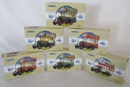 6 boxed Corgi Thornycroft buses