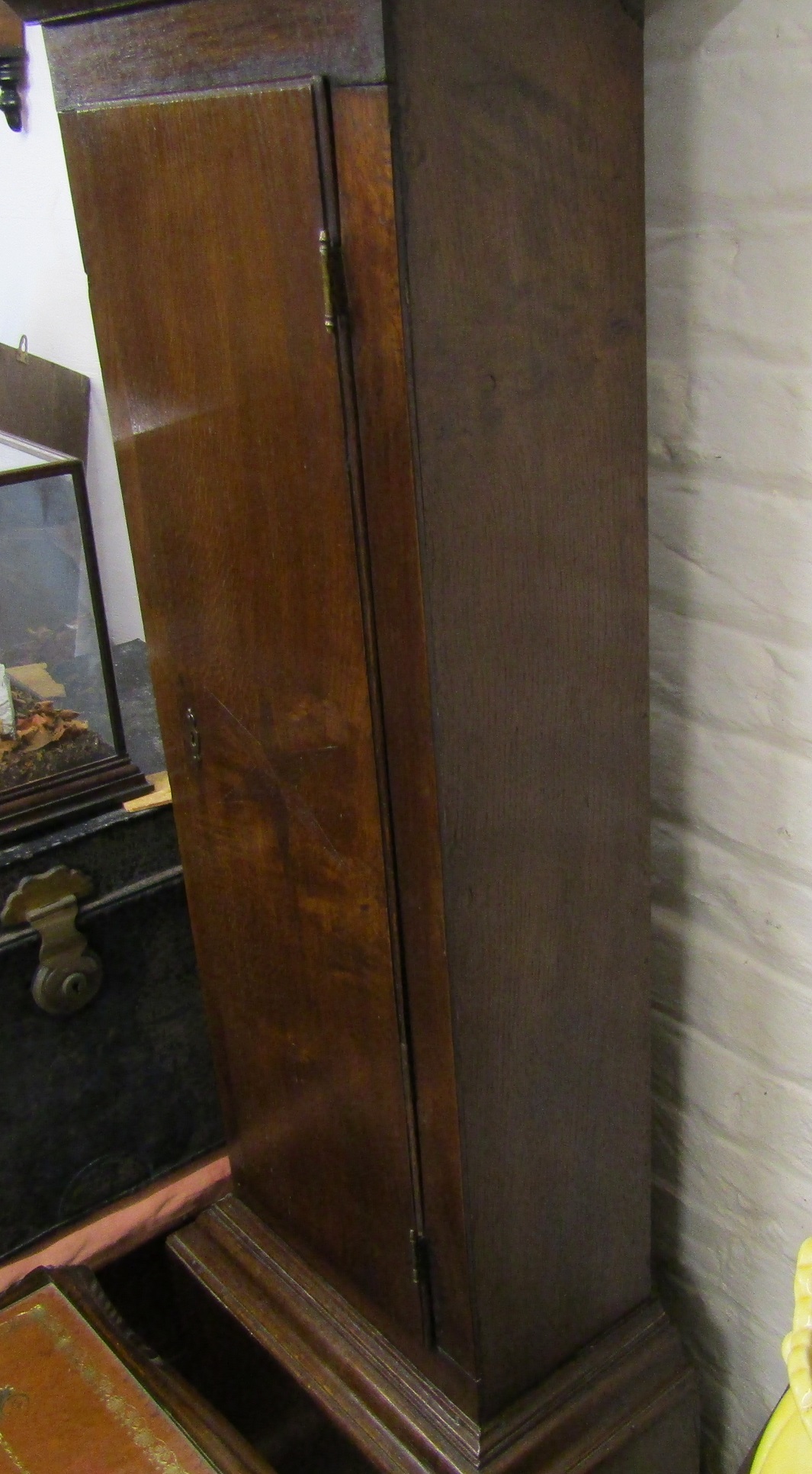 18th century 8 day longcase clock with brass dial & at oak case maker Jon Waldron Tiverton Ht 193cm - Image 11 of 12