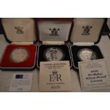 Royal Mint 90th Birthday silver proof crown,