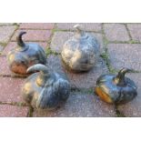 4 stone pumpkins / gourds H 16 cm