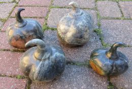 4 stone pumpkins / gourds H 16 cm