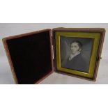 Early 19th century cased portrait miniature of a young man 6.