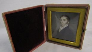 Early 19th century cased portrait miniature of a young man 6.