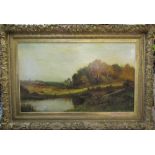 Large gilt framed oil on canvas of a rural scene by Daniel Sherrin (1868-1940) 162 cm x 111 cm