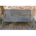 Victorian wrought iron & wood bench
