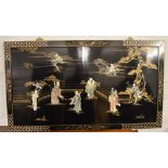 Oriental lacquered panel